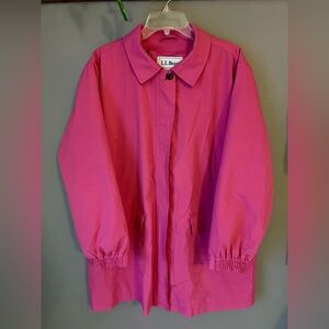 Vintage LL Bean Women’s Full Zip Removable Fleece Lined Light Jacket Pink P XL